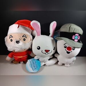 Set of 3 Frosty The Snowman Plush Toys 7" Hocus Pocus Santa Clause Dolls New